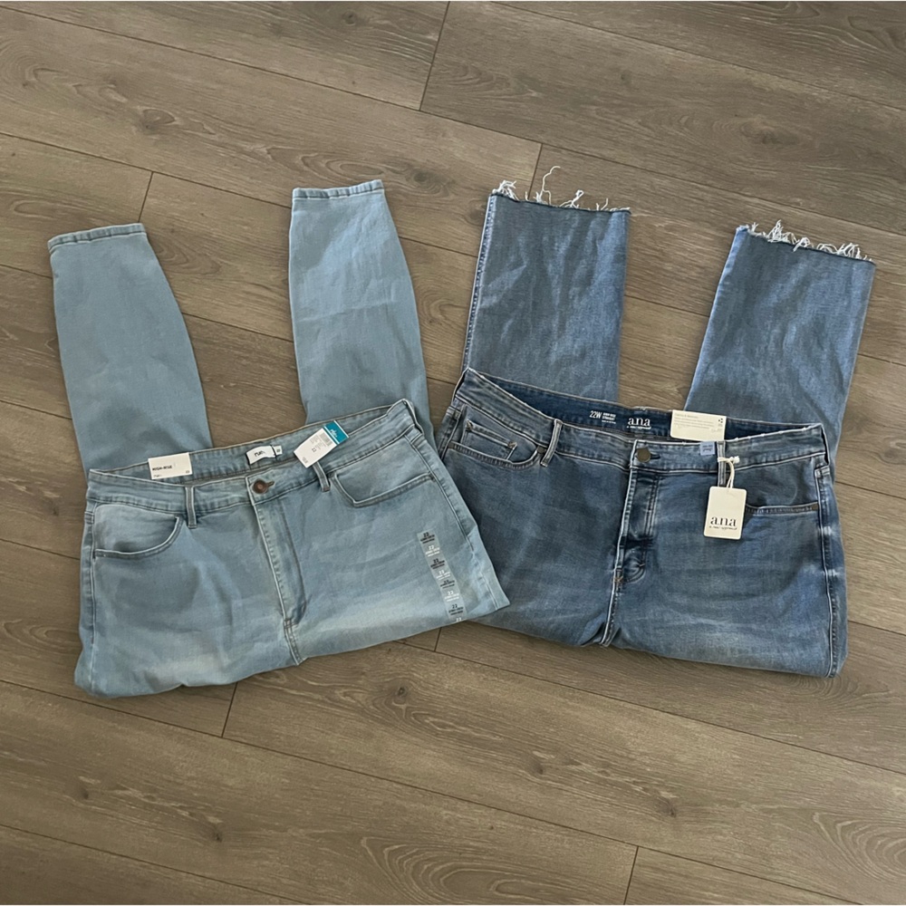 NWT Size 22 Jean Bundle. Ana High Rise Straight Size 22W and Rue+ Size 22 Jean